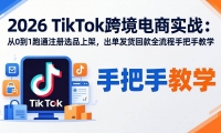 ��17850�ڣ�2026TikTok�羳����ʵս����0��1��ͨע��ѡƷ�ϼܣ����������ؿ�ȫ�����ְ��ֽ�ѧ