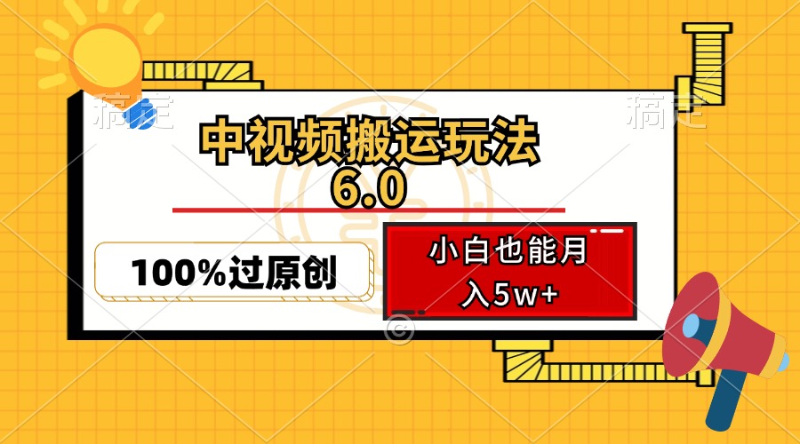 中视频搬运玩法6.0，利用软件双重去重，100%过原创，小白也能月入5w+-独家科技资源网